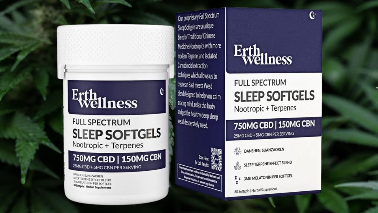 Unlock Restful Nights: Erth Wellness Nootropic Terpenes CBD CBN Sleep Softgels 900mg Review