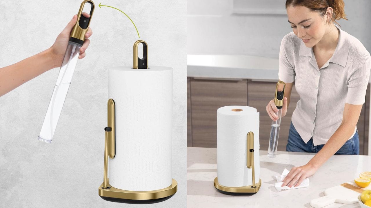 Paper Towel Holder: Discover the Simplehuman Paper Towel Holder with Built-In Spray Pump