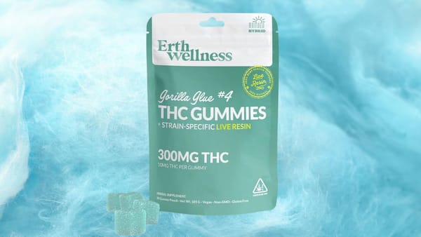 Erth Wellness Δ9 THC Gummies Gorilla Glue 4 Live Resin Hybrid: Discover the Euphoric Potency of These Gummies